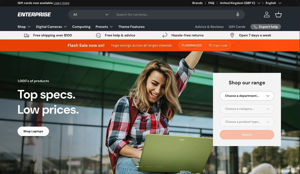 Enterprise theme preview
